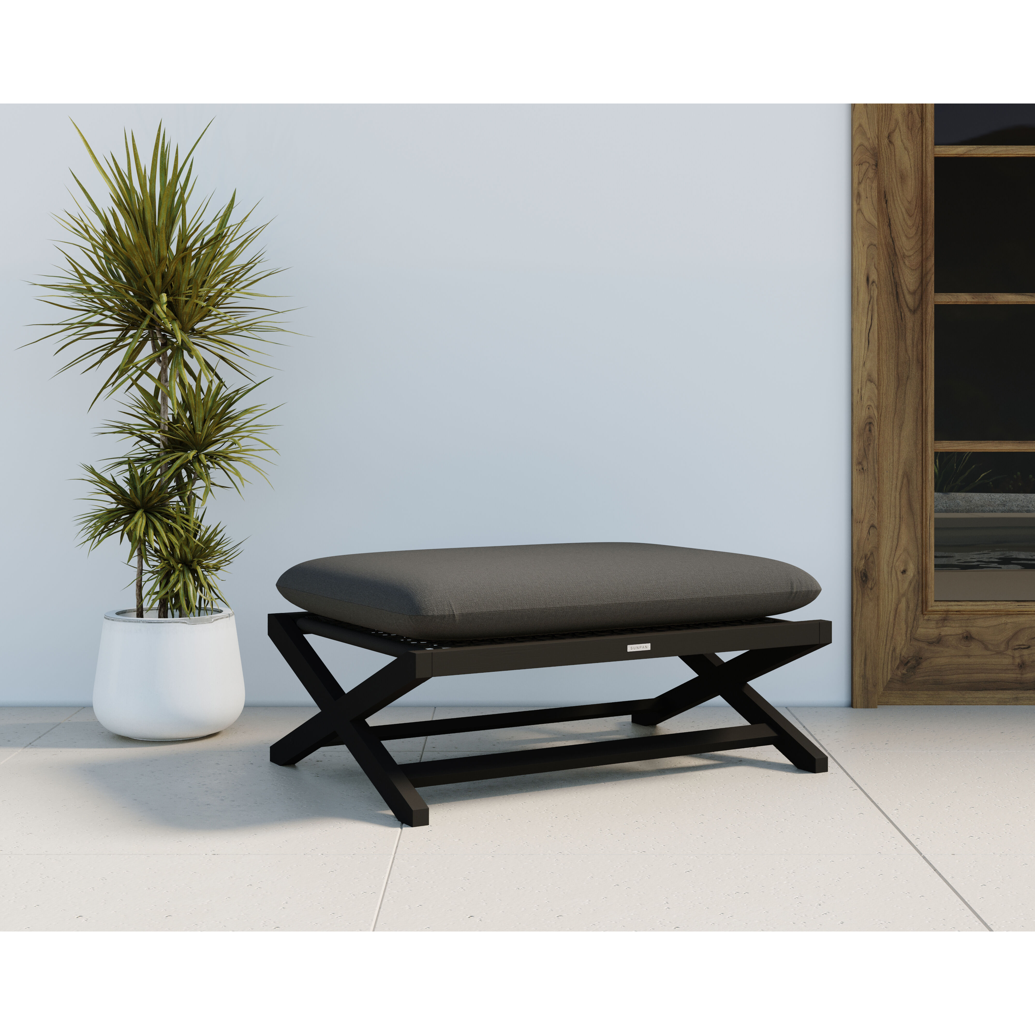 Bari 15.5 inch Charcoal / Gracebay Grey Outdoor Stool